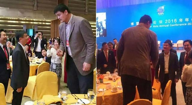 姚明马云同框照意外走红 网友恶搞配画外音