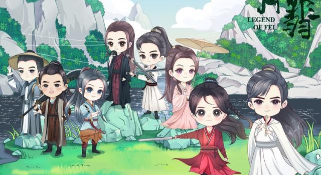 Q版赵丽颖王一博好萌!《有翡》曝卡通角色海报