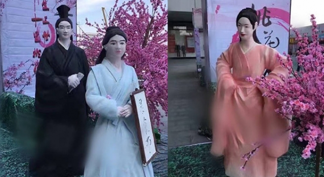 《三生三世》蜡像辣眼睛 夜华白浅蜡像看哭网友