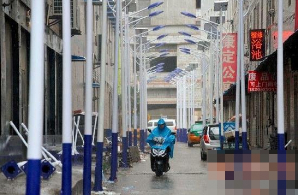 史上最密集的路灯 陕西一道路44根路灯仅2.2米