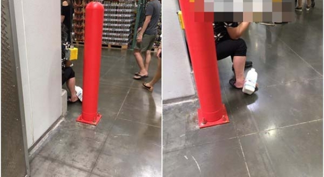 台湾大妈拿牛奶敷脚 敷完淡定放回货柜