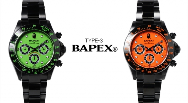 A BATHING APE招牌腕表 BAPEX TYPE-3全新配色