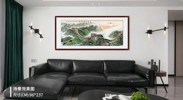 沙发背景墙装饰画 山水画让客厅品味不言而喻