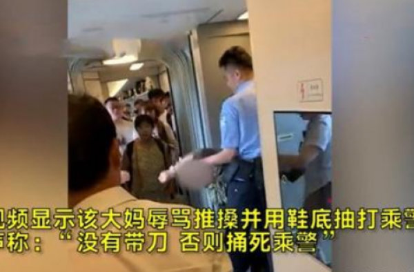无票大妈殴打乘警 还拒绝下车 没有票还有理了？