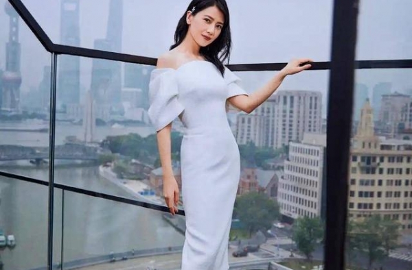 高圆圆出席活动，长发披肩气质优雅，即使双下巴也难掩其美貌