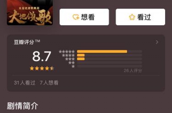 史诗歌舞剧豆瓣拿下8.7高分，《大地颂歌》一票难求