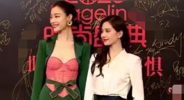 倪妮深v裙露大片肋骨似平胸，刘诗诗穿着保守，是怕吴奇隆吃醋？