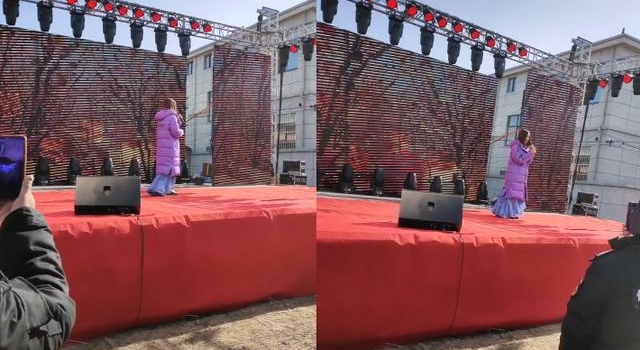 高胜美下乡商演环境简陋显落魄，披头散发穿件棉袄，52岁仍独身