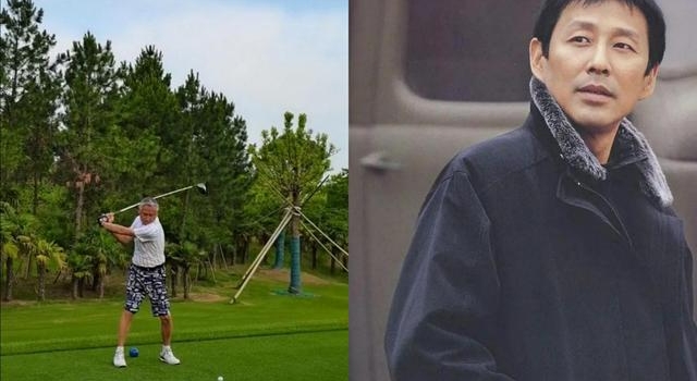 65岁陈道明打高尔夫，白发明显皮肤黝黑，被指要求高脏话连篇
