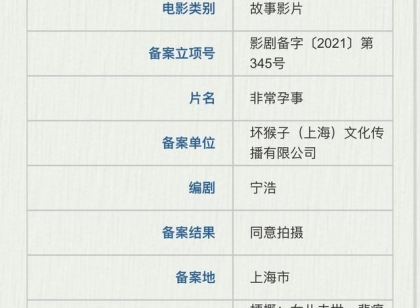 宁浩新电影关注“代孕”，去年报送，与郑爽事件无关